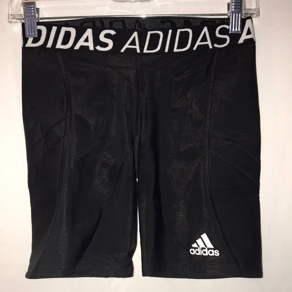 Adidas Climalite Black Compression Shorts Mens Small Branded Waistband Athletic